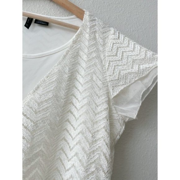 New Directions Cream Double Layer Blouse - Picture 5 of 6